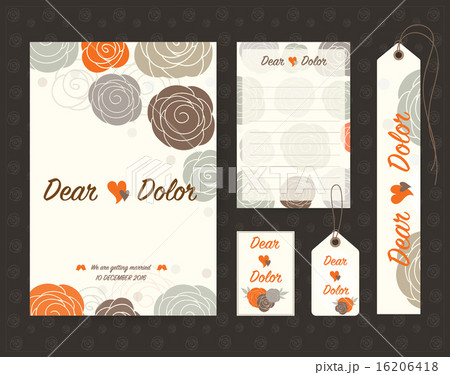 Vintage wedding invitation set design Template Vintage wedding invitation set design Template 16206418