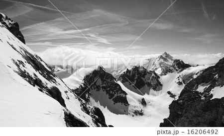 Titlis snow mountains black and white 16206492
