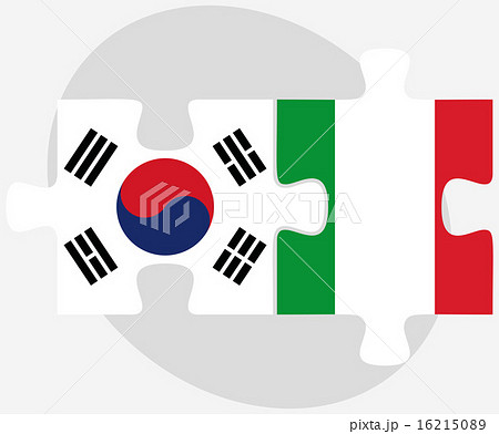 South Korea and Italy Flags in puzzle South Korea and Italy Flags in puzzle 16215089