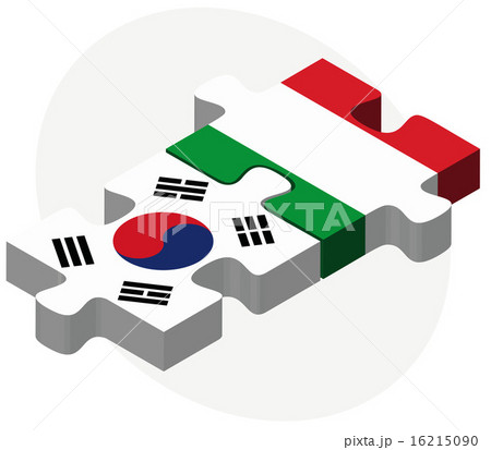 South Korea and Italy Flags in puzzle South Korea and Italy Flags in puzzle 16215090