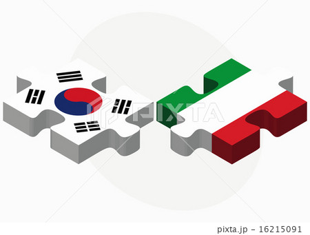 South Korea and Italy Flags in puzzle South Korea and Italy Flags in puzzle 16215091