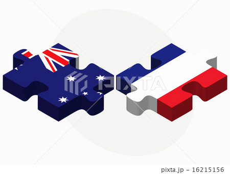 Australia and France Flags in puzzle 16215156