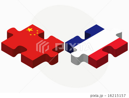 China and France Flags in puzzle China and France Flags in puzzle 16215157