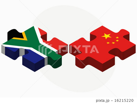 South Africa and China Flags in puzzle 16215220