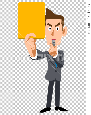 イエローカードを示すビジネスマン 16218425