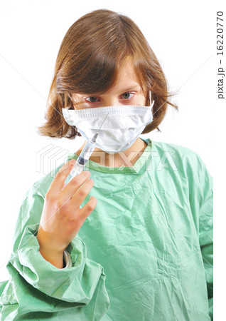 little girl doctor with syringe little girl doctor with syringe 16220770