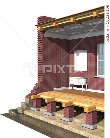 Cross section of brick house 16223106