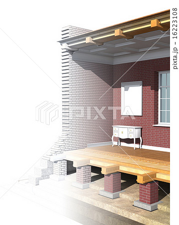 Cross section of brick house 16223108