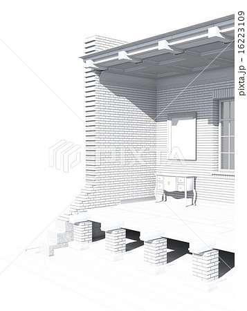 Cross section of brick house 16223109