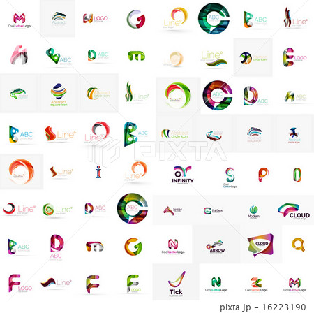 Vector abstract company logo mega collection, type letters and other elements 16223190