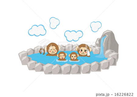 露天風呂_猿の4家族_影なし 露天風呂_猿の4家族_影なし 16226822