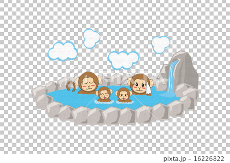 露天風呂_猿の4家族_影なし 露天風呂_猿の4家族_影なし 16226822