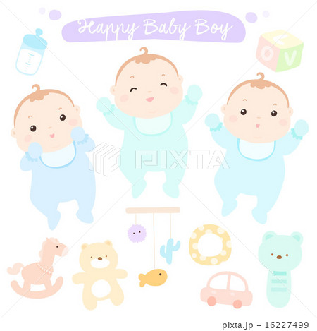 Happy New Little Cute Baby Boys Vectorのイラスト素材