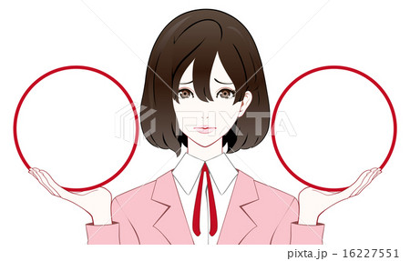スーツの女性 枠を持つ 困り顔 スーツの女性 枠を持つ 困り顔 16227551
