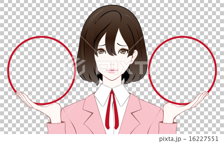 スーツの女性 枠を持つ 困り顔 スーツの女性 枠を持つ 困り顔 16227551