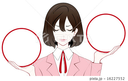 スーツの女性 枠を持つ 比べる 悩む スーツの女性 枠を持つ 比べる 悩む 16227552