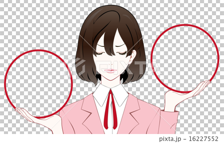 スーツの女性 枠を持つ 比べる 悩む スーツの女性 枠を持つ 比べる 悩む 16227552