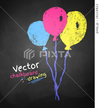 Chalk drawing of balloons. 16228822