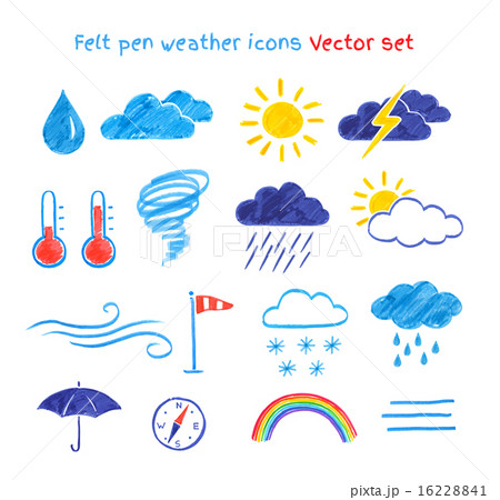 Child Drawings Of Weather Symbols のイラスト素材