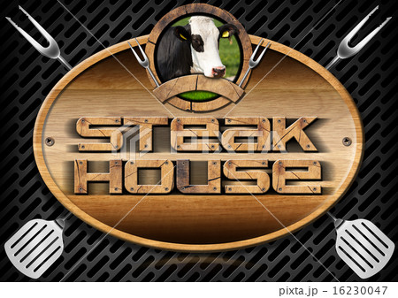 Steak House - Sign with Kitchen Utensils 16230047