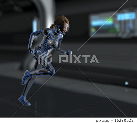 宇宙ステーションの中の女性クルー perming 3DCG 宇宙ステーションの中の女性クルー perming 3DCG 16230625