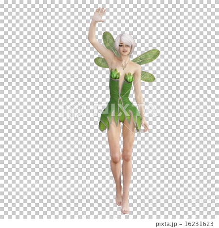 ポーズする　可愛い妖精　フェアリー　3DCGイラスト素材 16231623
