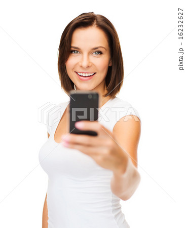 happy woman with smartphone happy woman with smartphone 16232627