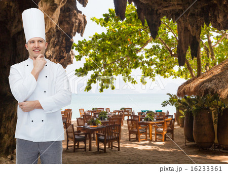 happy male chef cook thinking happy male chef cook thinking 16233361