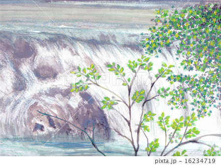 渓流を描くのイラスト素材