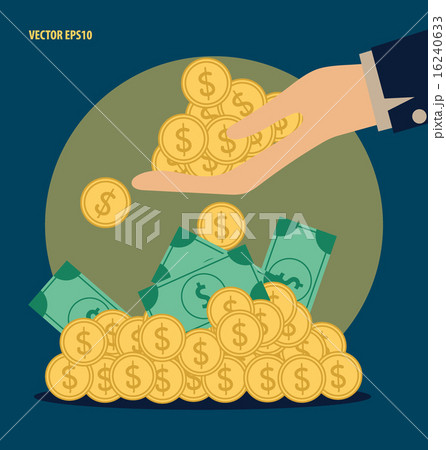 Money on hand. Modern Flat design vector illustration concept. 16240633