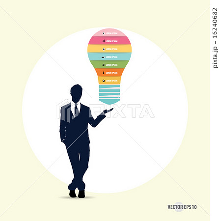 Businessman with light bulb on his hand concept for idea. Vector 16240682