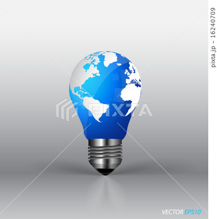 A light bulb with modern globe. Vector illustration. 16240709