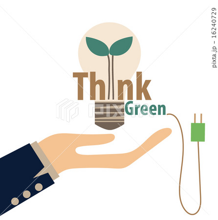Think green, Eco concept. Light bulb with tree inside. Vector il 16240729