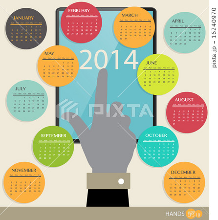 2014 year calendar, vector illustration. 16240970