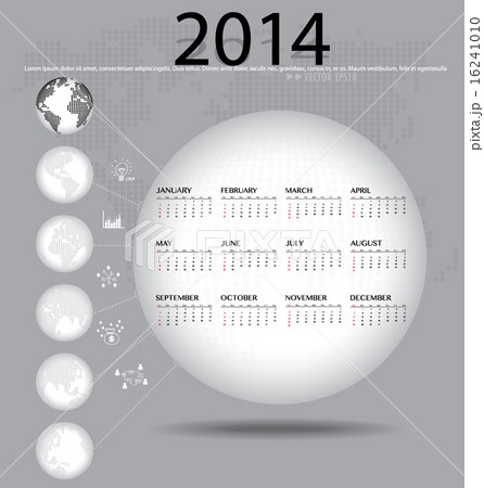 2014 year calendar, vector illustration. 16241010