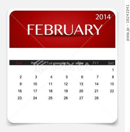 Simple 2014 calendar, February. Vector illustration. 16241041