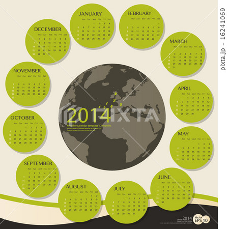 2014 year calendar, vector illustration. 2014 year calendar, vector illustration. 16241069