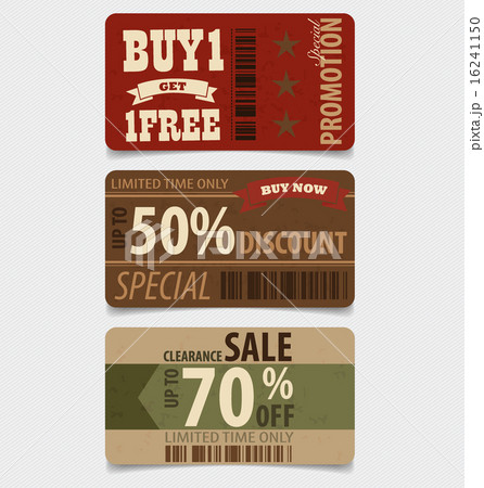 Sale Coupon, voucher, tag. Vintage Style template Design vector Sale Coupon, voucher, tag. Vintage Style template Design vector 16241150