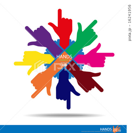Colorful hands. Vector illustration. 16241956