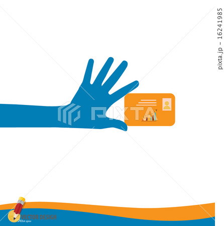 Hand holding credit card, vector illustration. Hand holding credit card, vector illustration. 16241985