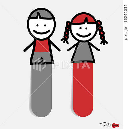 Cute happy cartoon kids, sticky notes. Vector illustration. 16242056