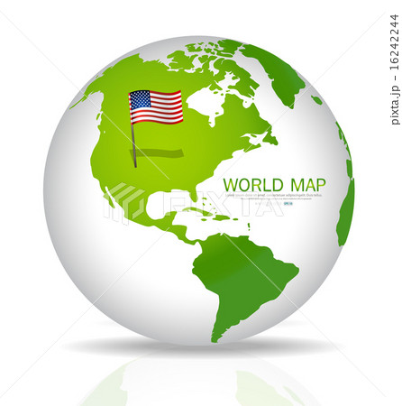 American Flag on the map. Vector illustration. 16242244