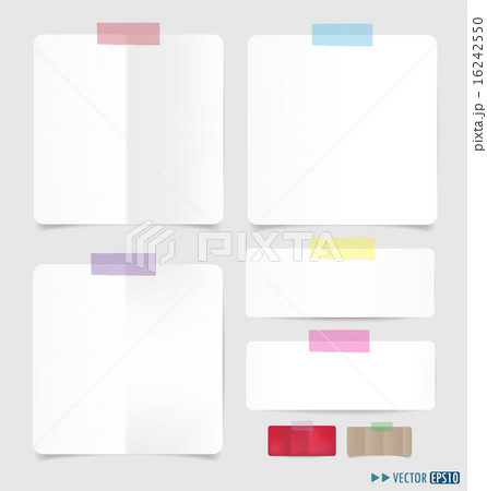 Collection of various note papers, ready for your message. Vecto 16242550