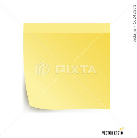 Yellow stick note isolated on white background, vector illustrat 16242551