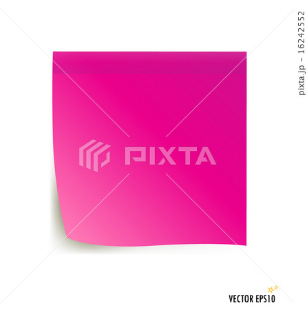 Pink stick note isolated on white background, vector illustratio 16242552