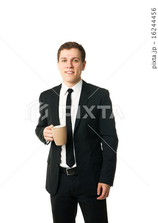 Young businessman with cup of coffee 16244456