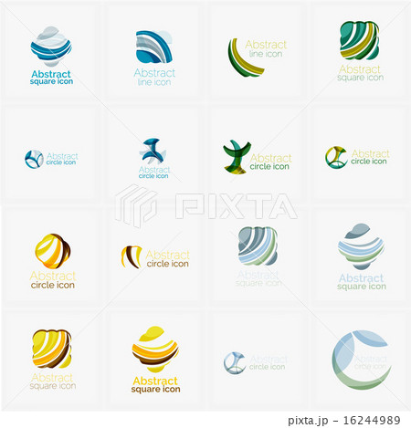 Set of swirl, wave lines, circle logo icons Set of swirl, wave lines, circle logo icons 16244989