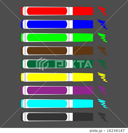 Set of colored felt-tip pens Set of colored felt-tip pens 16248187