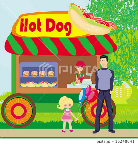 hot dog booth stand in the city hot dog booth stand in the city 16248641