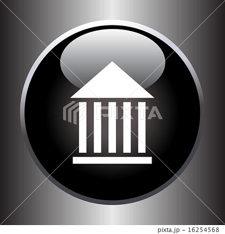 Museum flat simple icon on black button Museum flat simple icon on black button 16254568